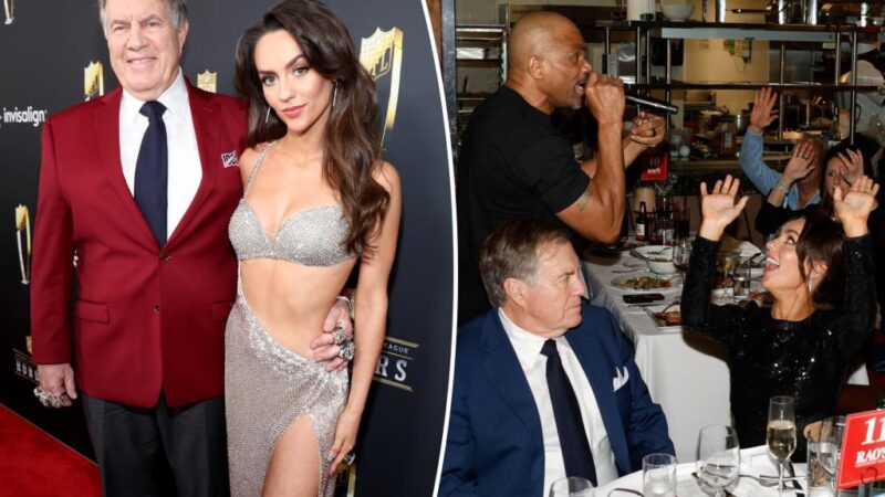 Bill Belichick’s much younger girlfriend Jordon Hudson has a blast when classic rapper plays Rao’s Super Bowl bash