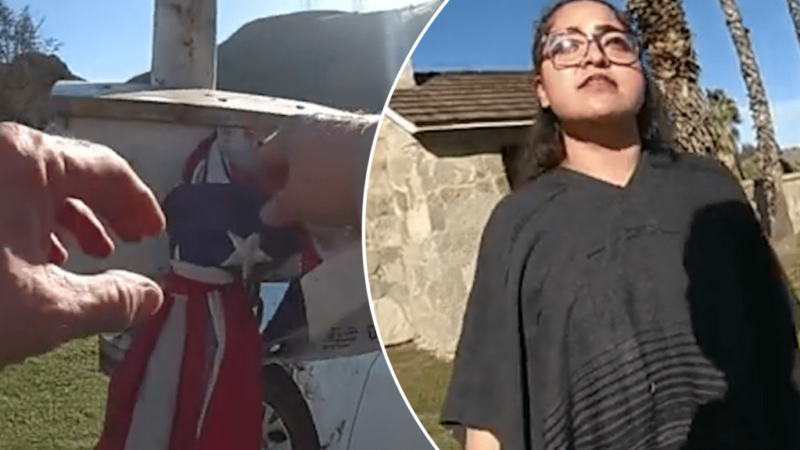 Bodycam footage shows female activist arrested for tearing down US flag, replacing with Mexico’s at California park (Video)