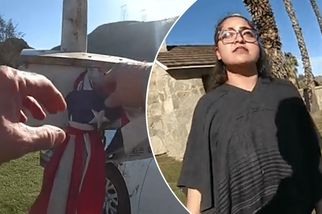 Bodycam footage shows female activist arrested for tearing down US flag, replacing with Mexico’s at California park (Video)