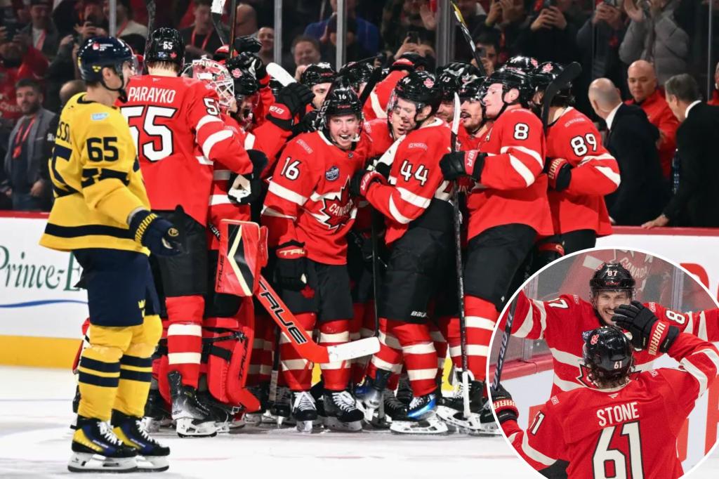 Canada sweats out OT win over Sweden in 4 Nations Face-Off opener