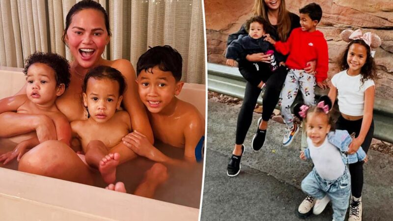 Chrissy Teigen defends taking ‘coconut milk bath’ with kids