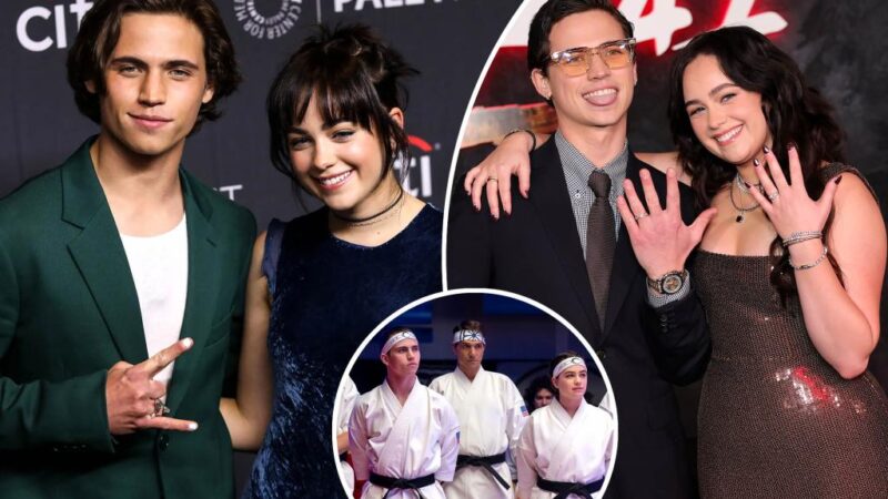 ‘Cobra Kai’ stars Tanner Buchanan, Mary Mouser reveal engagement on red carpet after secret romance