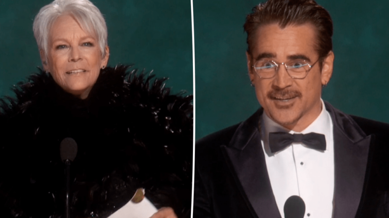 Colin Farrell reacts to Jamie Lee Curtis saying he gave her COVID at SAG Awards 2025