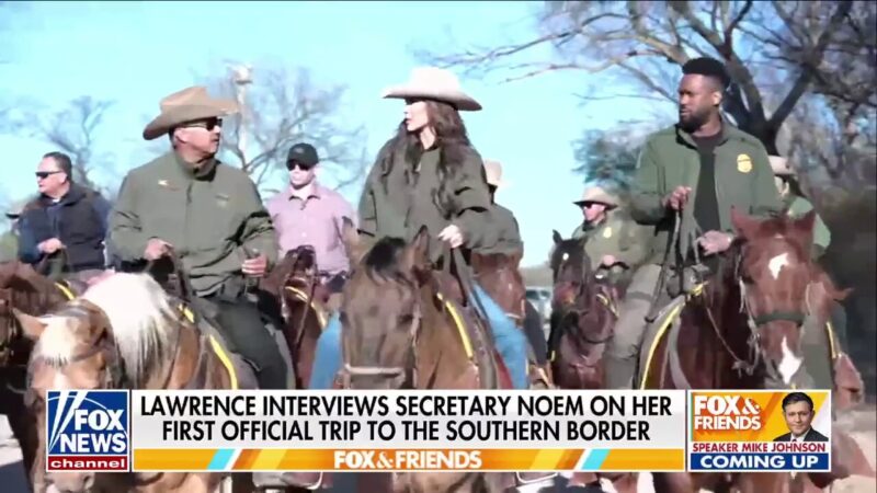 DHS Secretary Noem gives helicopter, horseback tour of agents’ enhanced border measures