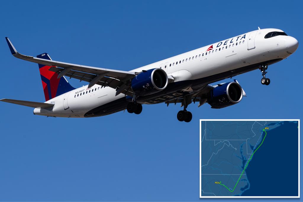 Delta flight from New York to Florida diverted to North Carolina due to ‘odor in the cabin’