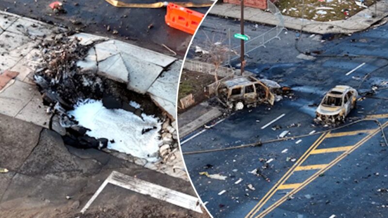 Drone footage shows devastation left by deadly Philly plane crash (Video)