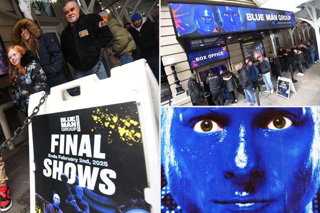 Fans give teary standing ovation during Blue Man Group’s final hometown show after 34 years of NYC performances