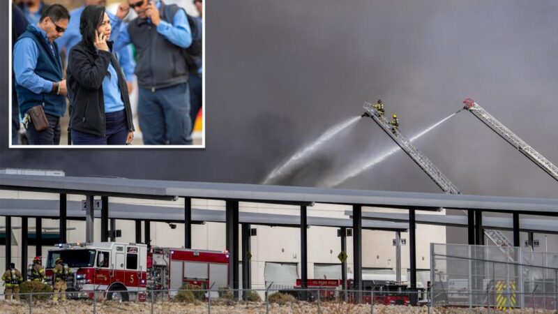 Firefighters battle inferno after reported explosion near Texas airport, 7 injured