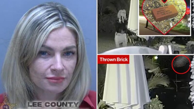 Florida woman caught on camera hurling commemorative ‘first date’ brick through ex hubby’s window despite denials: sheriff