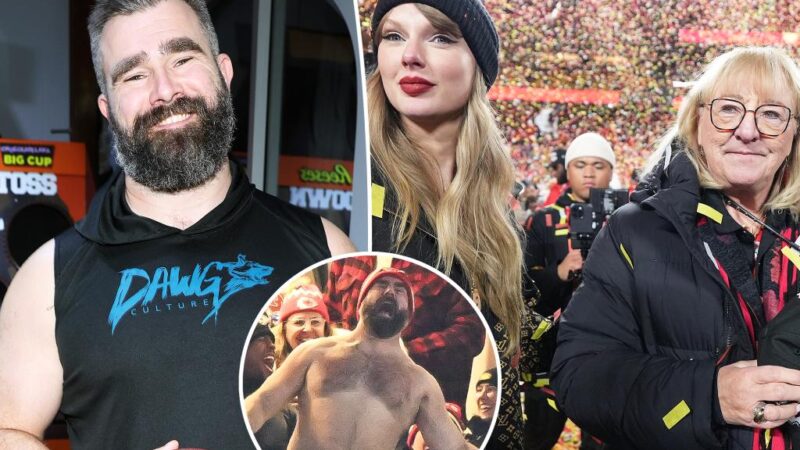 Jason Kelce responds to Super Bowl 2025 bet about Taylor Swift and Donna Kelce’s cleavage