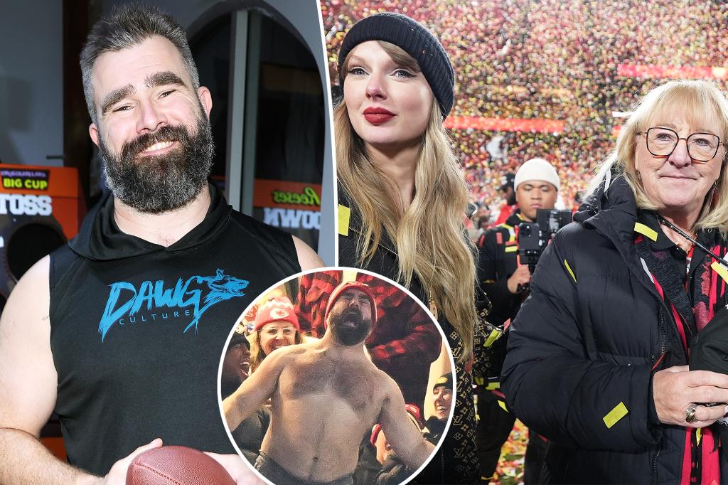 Jason Kelce responds to Super Bowl 2025 bet about Taylor Swift and Donna Kelce’s cleavage