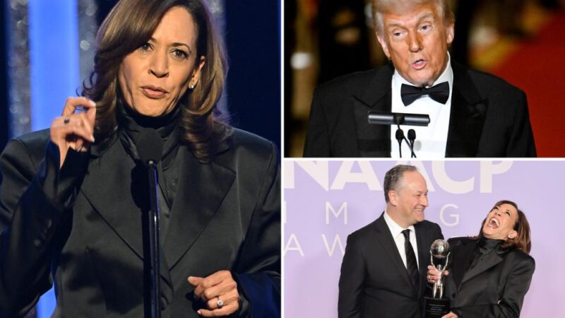 Kamala Harris snipes at Trump and Elon Musk in NAACP Image Awards speech