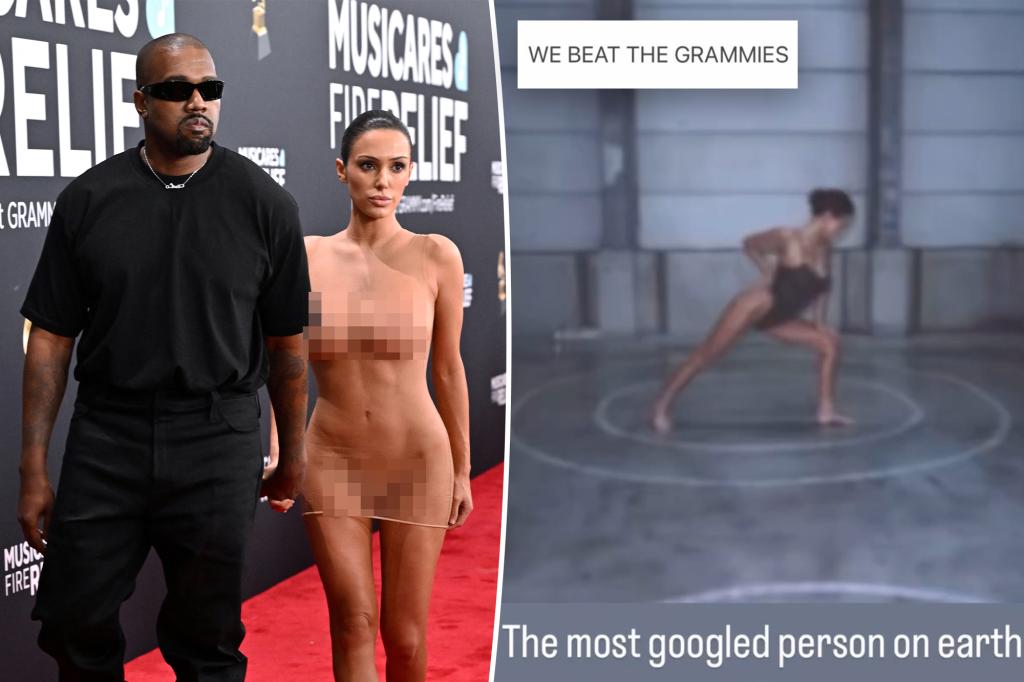 Kanye West boasts that he and wife Bianca Censori ‘beat the Grammys’ with their naked red carpet stunt