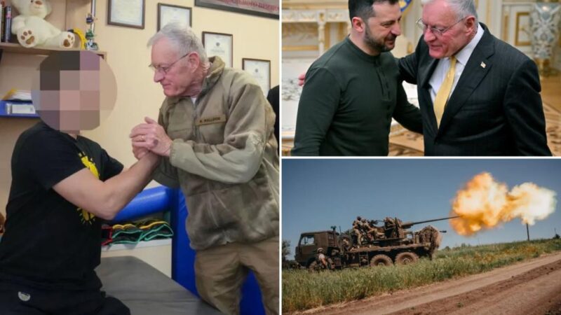 Keith Kellogg speaks to wounded Ukrainian troops at military hospital