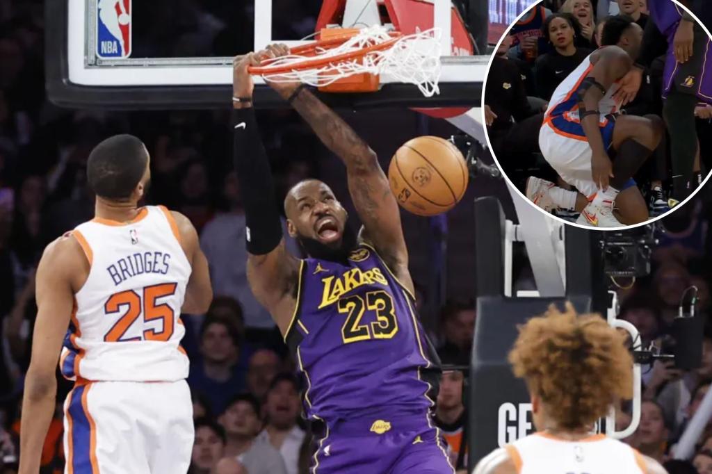 LeBron James dominates as Lakers rip Knicks who also lose OG Anunoby to injury