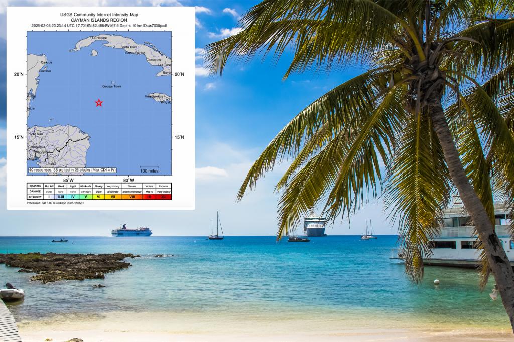 Major earthquake strikes Cayman Islands in Caribbean, triggers tsunami warning