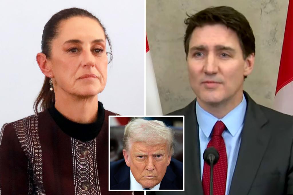 Mexico’s Claudia Sheinbaum institutes retaliatory tariffs, Canada’s Justin Trudeau speaks after Trump announcement