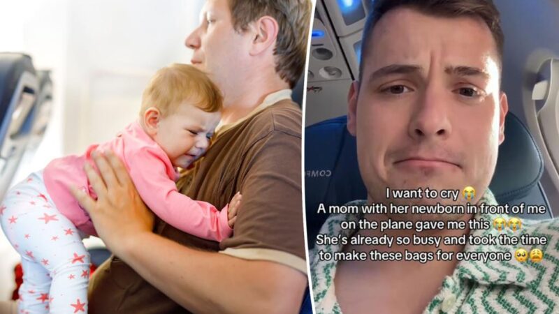 Mom’s gift to passengers sitting near baby on plane divides the internet