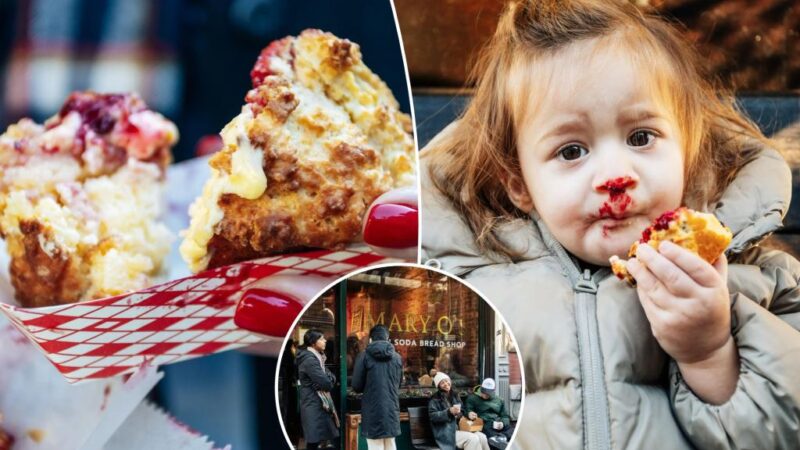 New Yorkers waiting an hour in the cold for viral Irish soda bread scones