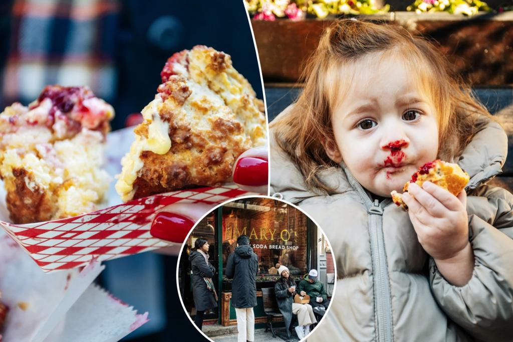 New Yorkers waiting an hour in the cold for viral Irish soda bread scones