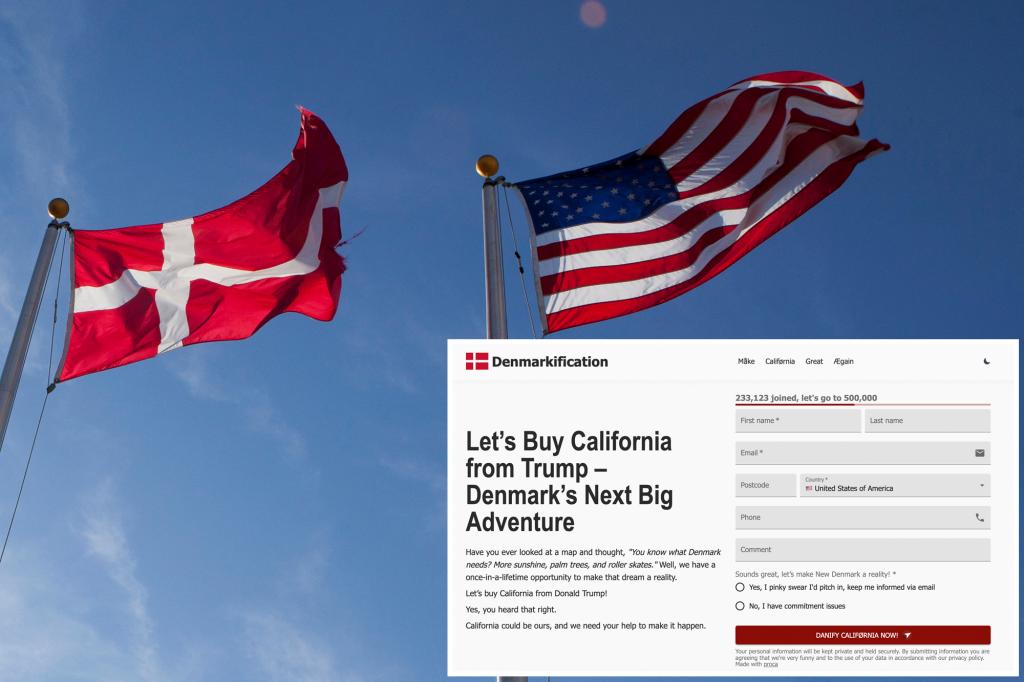 Petition calling for Denmark to buy California secures more than 230K signatures as Trump eyes Greenland