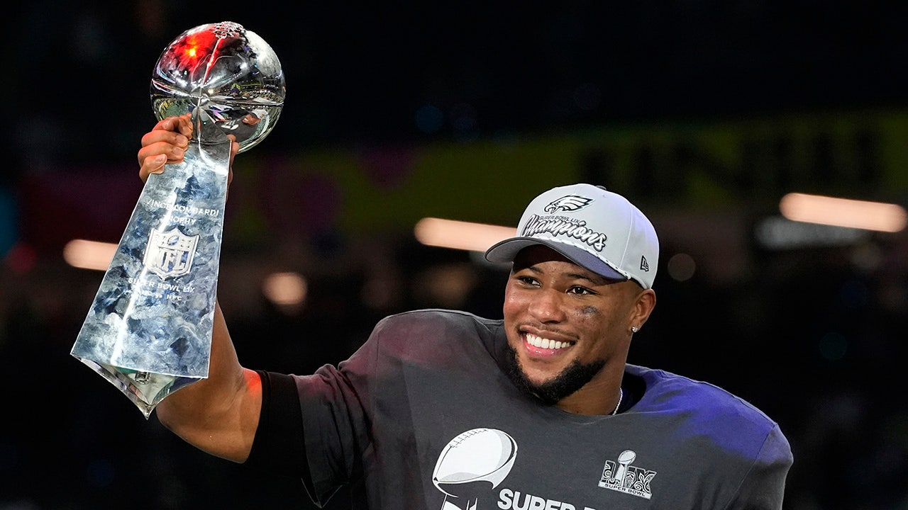 Saquon Barkley exudes confidence in fiery pre-Super Bowl speech: ‘They can’t f— with us’