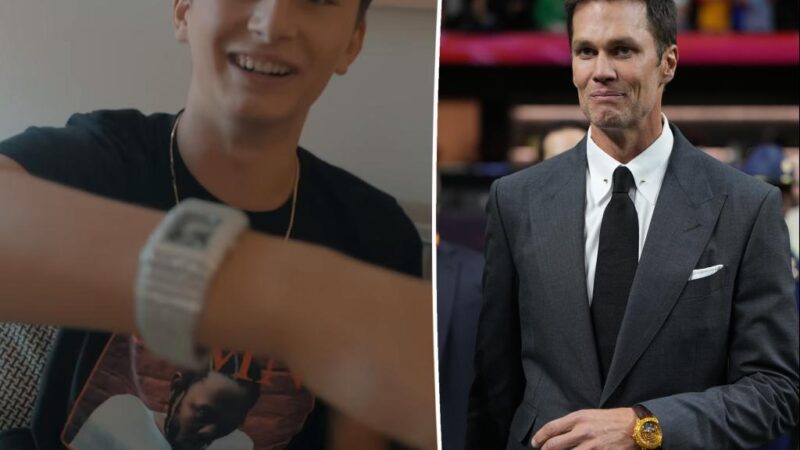 Tom Brady gifted son Benjamin blinged-out diamond watch before Super Bowl 2025