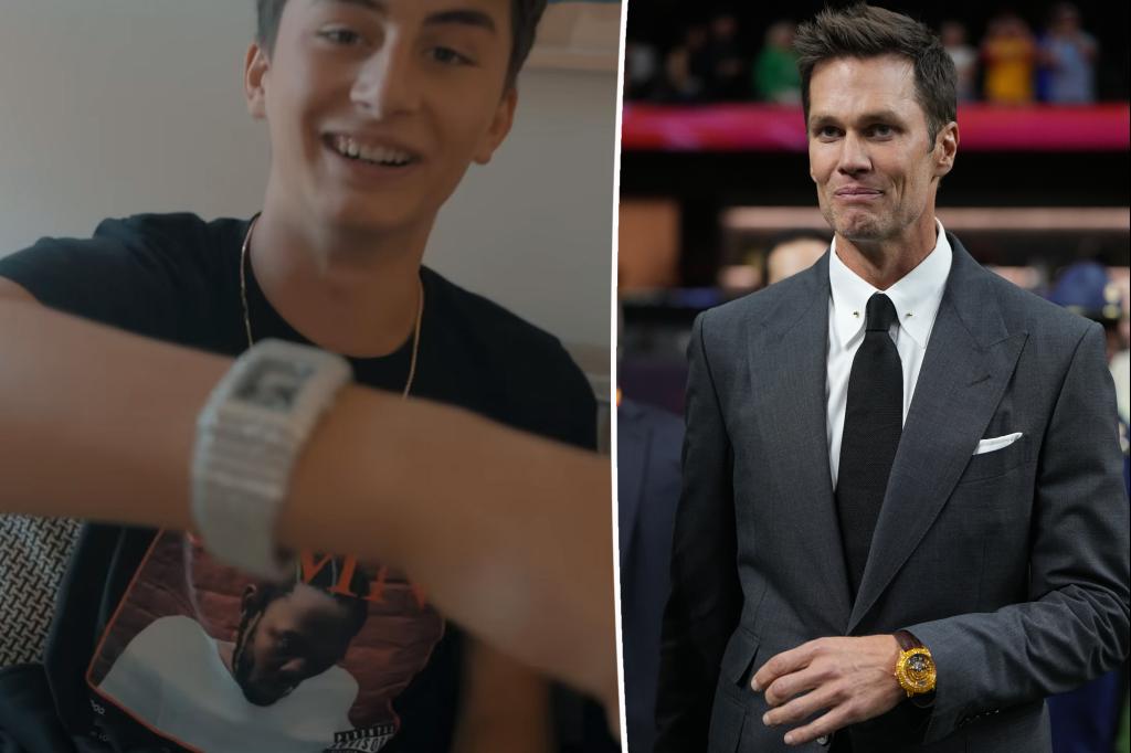 Tom Brady gifted son Benjamin blinged-out diamond watch before Super Bowl 2025