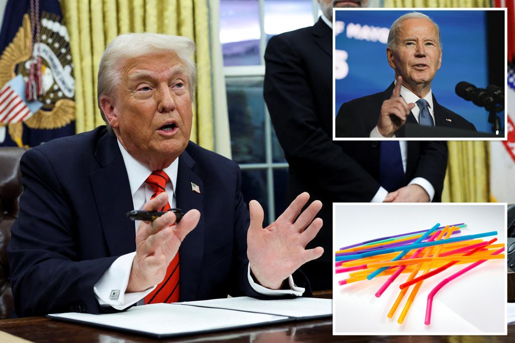 Trump signs executive order reversing Biden’s plastic straw ban