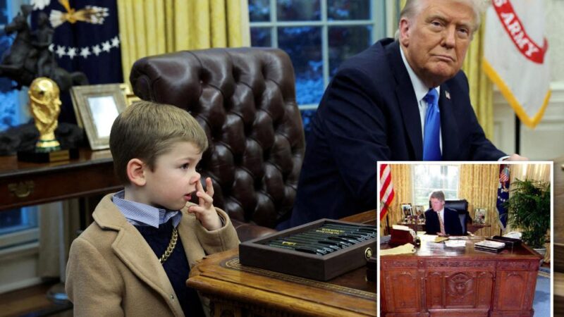 Trump swaps out Resolute Desk in the Oval Office days after Elon Musk’s son X appeared to wipe booger on it