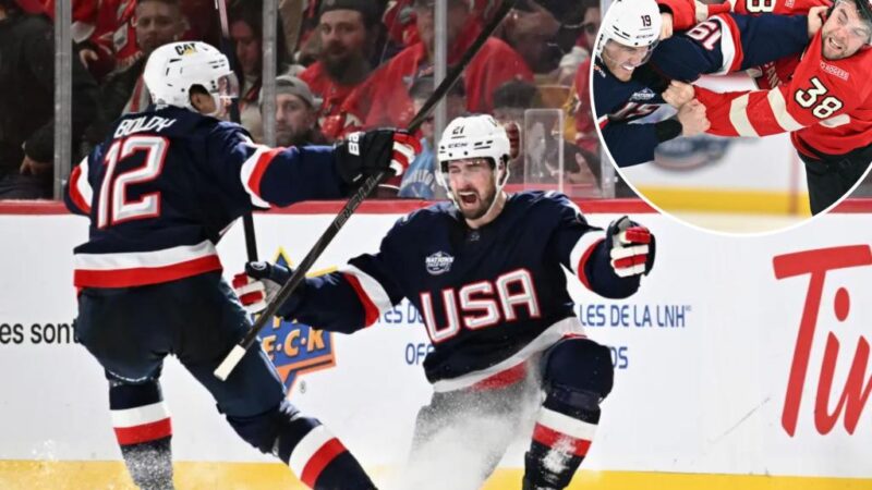 USA stuns Canada in fight-filled classic to reach final in 4 Nations Face-Off