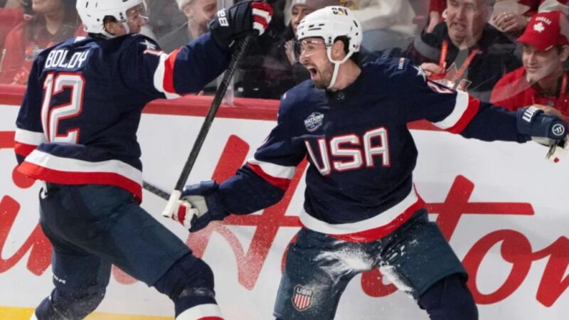 USA’s Dylan Larkin overjoyed after scoring biggest goal of career