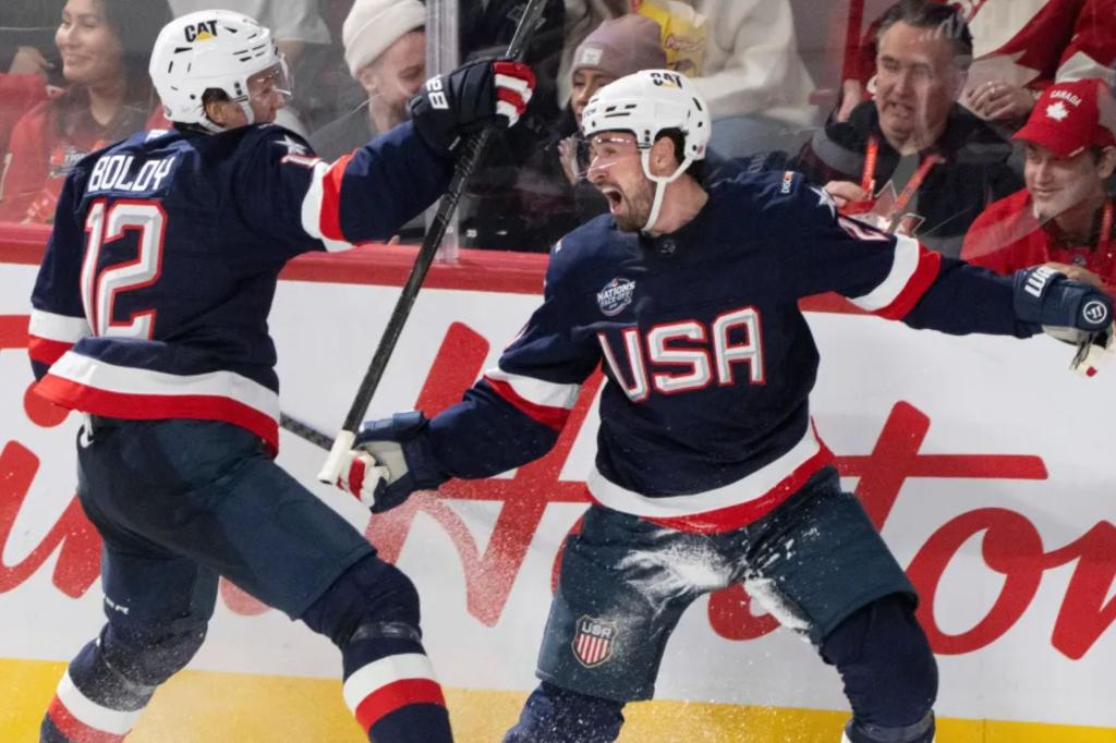 USA’s Dylan Larkin overjoyed after scoring biggest goal of career