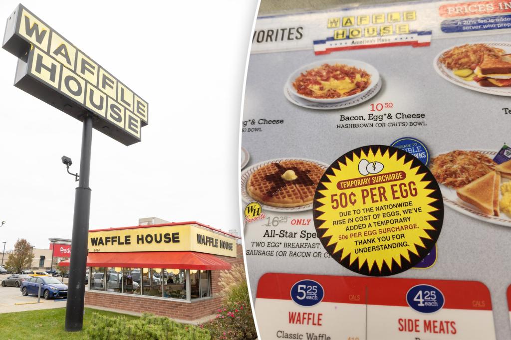 Waffle House ‘forced’ to add egg surcharge amid bird flu and rising prices