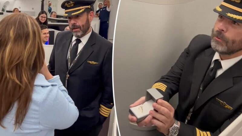 Pilot proposes to girlfriend midflight in heartwarming video