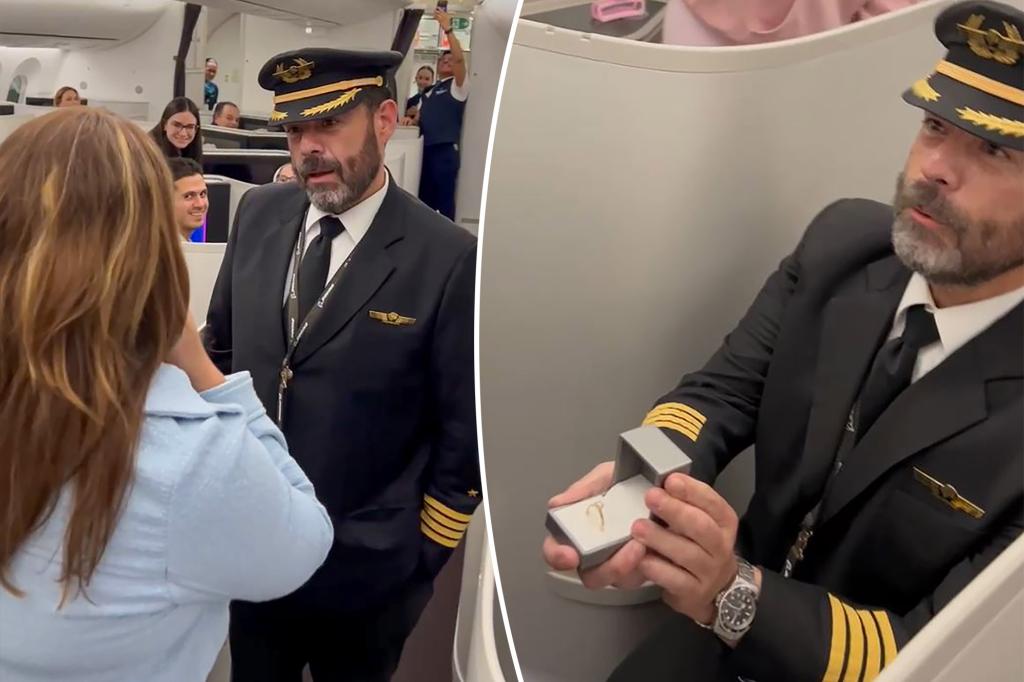 Pilot proposes to girlfriend midflight in heartwarming video