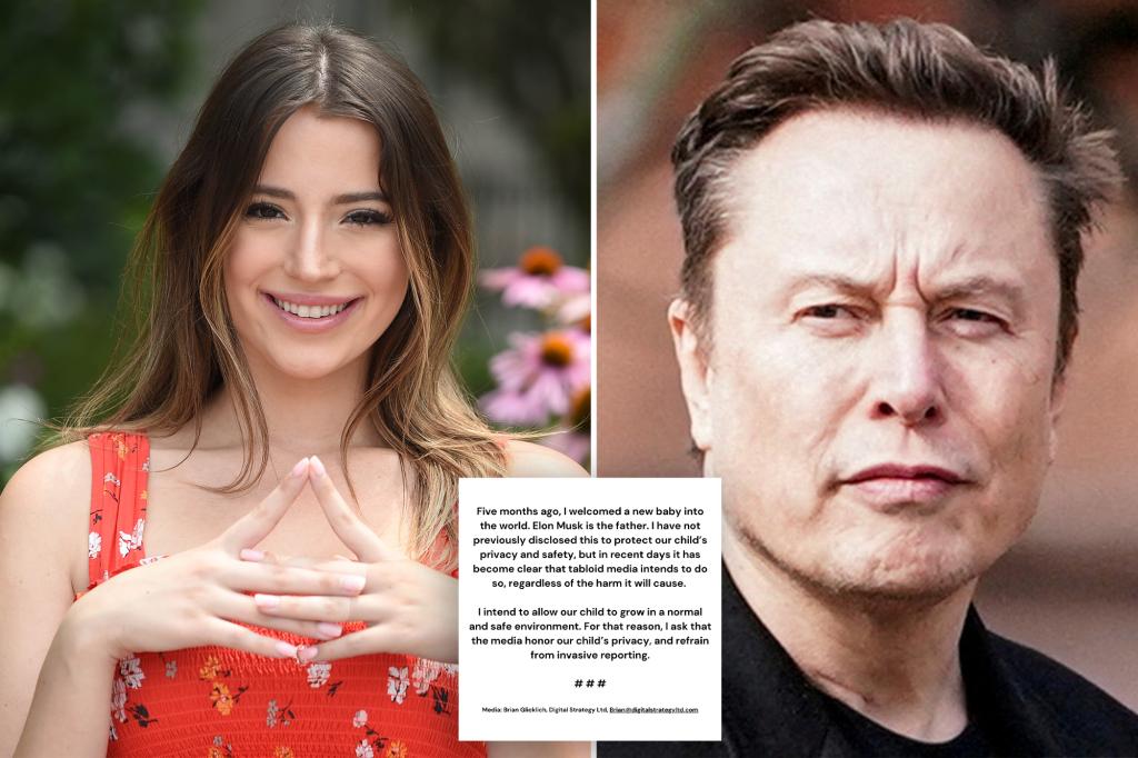 Conservative influencer Ashley St. Clair claims she had child with Elon Musk