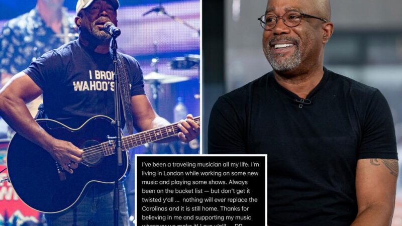 Darius Rucker shuts down reports he ditched the Carolinas for London