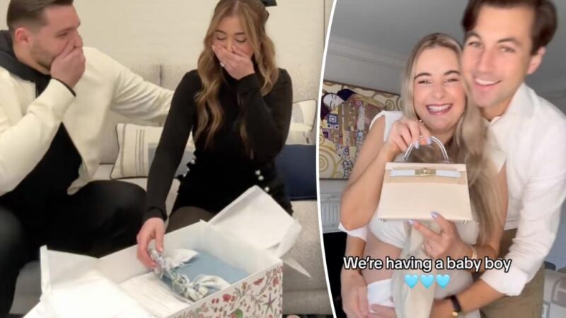 Chic moms-to-be are doing designer bag gender reveals