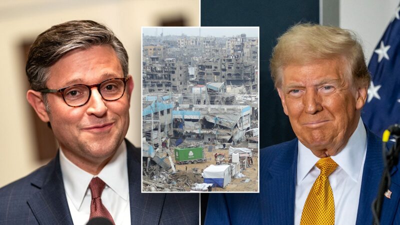 Trump proposal to invade Gaza a ‘bold’ step toward peace, Mike Johnson says