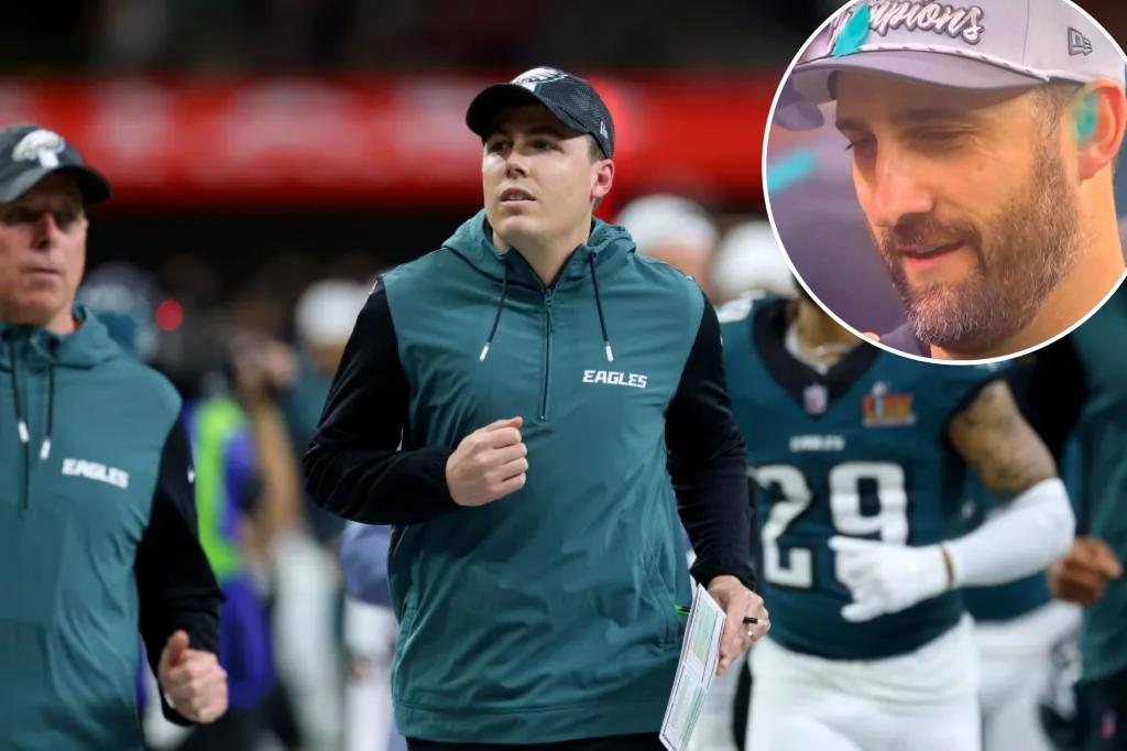 Nick Sirianni pitches Kellen Moore to ‘run this s–t back’ after Super Bowl 2025 win