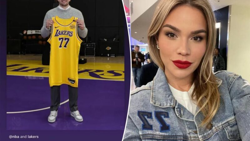 Luka Doncic’s fiancée reacts to seeing him with Lakers jersey after trade