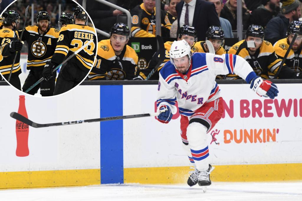 Bruins crush Rangers to spoil J.T. Miller’s brilliant two-goal return