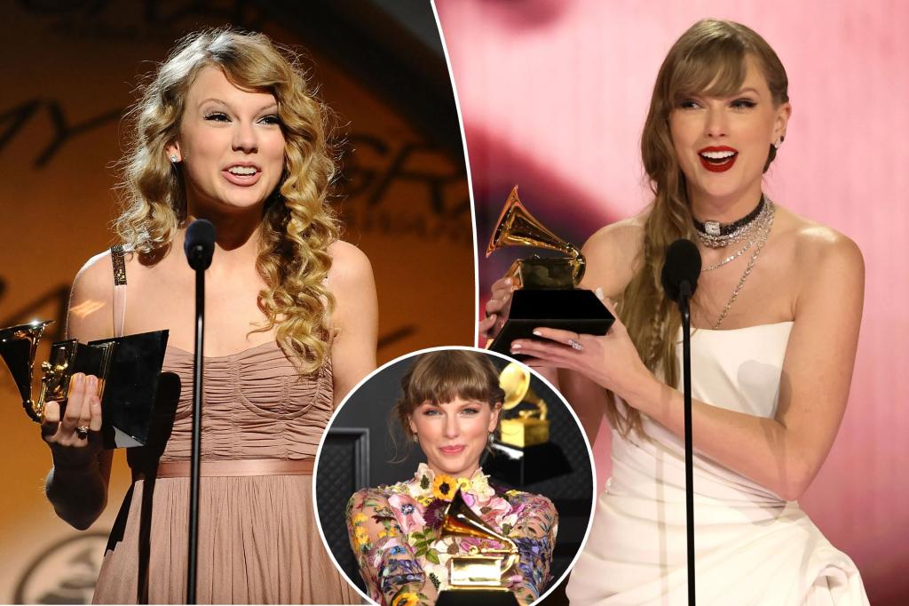 Taylor Swift live updates: Singer to present at Grammys, where she’s up for 6 awards