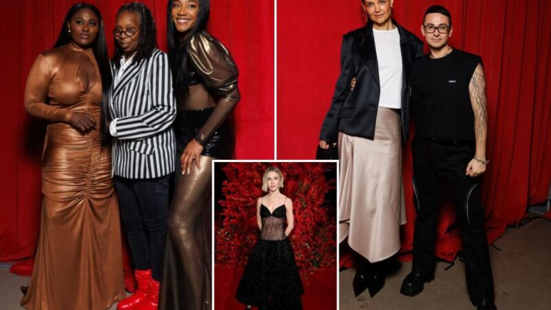 Comedian Tiffany Haddish shops for stand-up fashions at Christian Siriano show