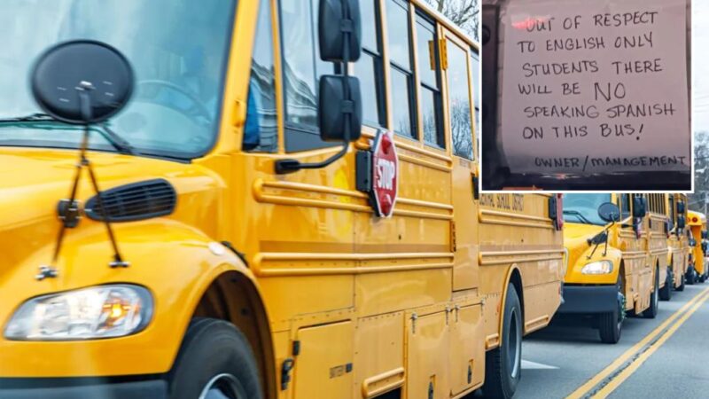 Sign banning Spanish appears on Pennsylvania school bus