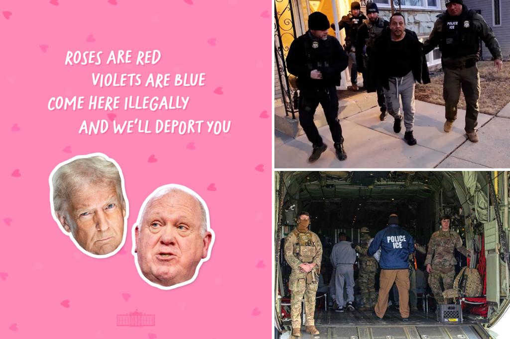 White House trolls illegal migrants with Valentine’s Day card featuring Trump, Homan