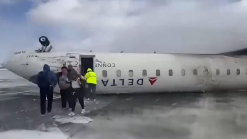 Security footage shows Delta plane burst into flames and crash at Toronto Airport (Video)